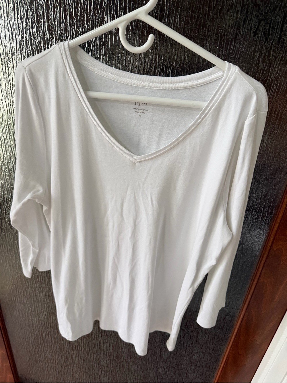 J. Jill White V-Neck Long Sleeve Tee XL
